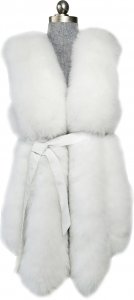 Winter Fur Ladies White Genuine Fox Fur 3/4 Vest W53V03WT.