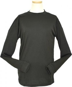 Pronti 15641 Black Tricot Dazzle 100% Polyester Long Sleeve Mock Neck Shirt