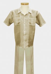 Steve Harvey Tan 2 Pc 100% Linen Outfit # 2613