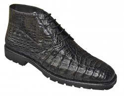 Los Altos Black All-Over Genuine Crocodile Chukka Ankle Boots ZA2068205