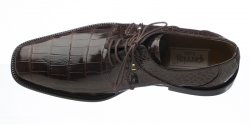 Ferrini 205/528 Chocolate Genuine Alligator Derby Shoes.