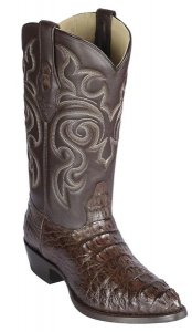 Los Altos Brown Genuine Caiman Hornack Leather J Toe Cowboy Boots 990207