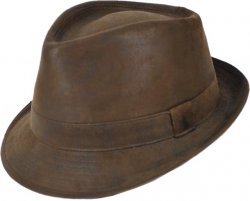 Dobbs Chocolate Brown "DC67TD5214" Rawhide Look Fedora Hat
