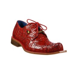 Belvedere "Simon" Cherry All Over Genuine Crocodile Shoes With Eyes.