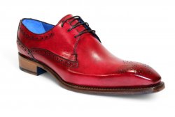 Emilio Franco "Giacamo" Antique Red Genuine Italian Calf Leather Lace-Up Dress Shoes.