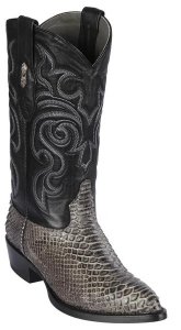 Los Altos Rustic Black Genuine Python Snakeskin Snip Toe Cowboy Boots 995781