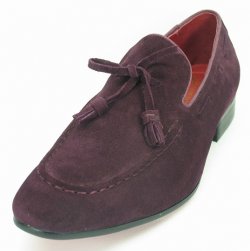 Carrucci Purple Genuine Suede Leather With Tassel Loafer Shoes KS308-02S.