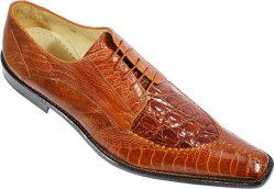 Belvedere "Antico" Rust Genuine Crocodile Flanks/Ostrich Leg Shoes