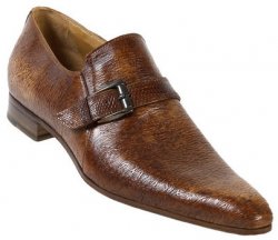 Mauri 2113 Sable Lizard/Nappa Embossed Dune Shoes With Monk Strap On Front