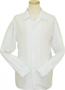 Pronti Solid White Long Sleeve Microfiber Casual Shirt S247