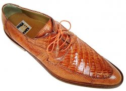 David Eden "Seneca" Honey Pointed Toe Crocodile/Lizard Shoes