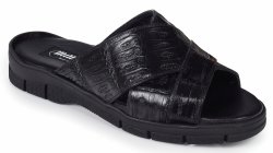 Mauri "Cagnola" 5018 Black Genuine Baby Crocodile Sandals.
