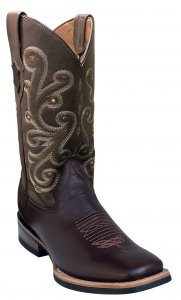 Ferrini 15393-09 Chocolate Genuine French Calf Leather S-Toe Cowboy Boots.