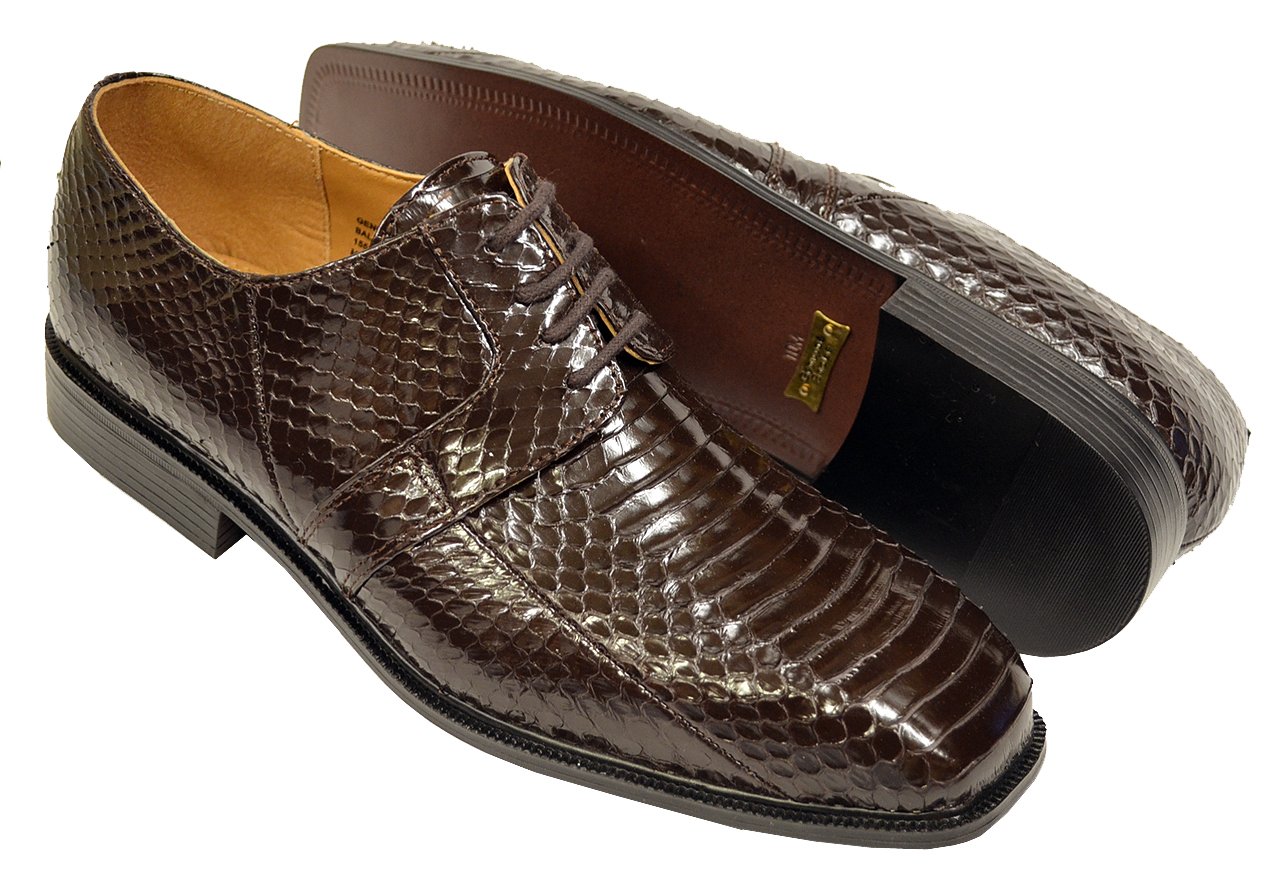 Giorgio Brutini Mens Slaton 15522 Genuine Snakeskin Oxford Shoe Red Sizes 8 12 M
