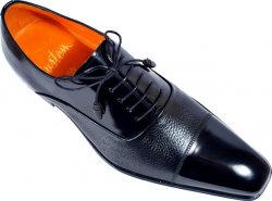 Mezlan Custom "Hillegas" Black Gorgeous Fashion Cap Toe Genuine Deer Skin Shoes