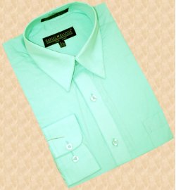 Daniel Ellissa Solid Mint Green Cotton Blend Dress Shirt With Convertible Cuffs DS3001