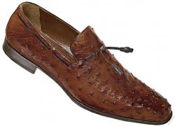 Mauri "Louvre" 1144 Brandy All-Over Genuine Ostrich Hand-Painted Shoes