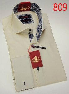 Axxess Cream Cotton Modern Fit Dress Shirt 809