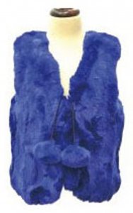 Winter Fur Kids' Royal Blue Genuine Rex Rabbit Vest K08V01RB.