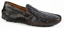 Mauri "3420/1" Grey / Brown Genuine Python Bicolore Dress Loafers Casual Shoes.