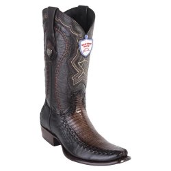 Wild West Faded Brown Genuine Lizard Dubai Toe Cowboy Boots 279F0716