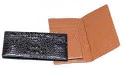 Ferrini ALCK Genuine Hornback Crocodile Checkbook Wallet