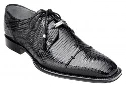 Belvedere "Karmelo" Black Genuine All Over Lizard Shoes 1497.