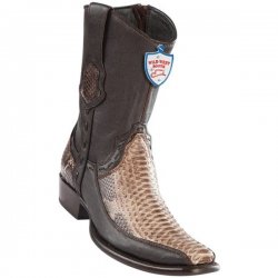 Wild West Rustic Brown Genuine Python With Deer Dubai Toe Cowboy Boots 279BF5785