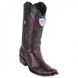 Wild West Blackcherry Genuine Full Quill Ostrich Dubai Toe Cowboy Boots 2790318