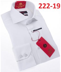 Axxess White Cotton Modern Fit Dress Shirt With Button Cuff 222-19.