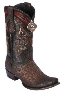 King Exotic Faded Brown Genuine Shark Skin Dubai Square Toe Cowboy Boots 4790916