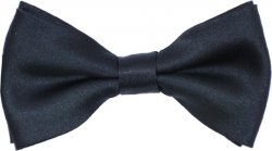 Classico Italiano Solid Black 100% Silk Bow Tie / Hanky Set