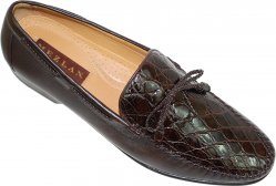 Mezlan "Bonds" Brown Genuine Crocodile Vamp/Nappa Leather Shoes