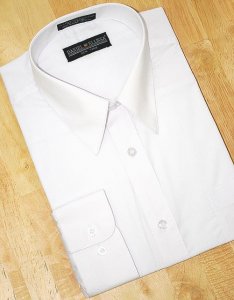 Daniel Ellissa Solid White Cotton Blend Dress Shirt With Convertible Cuffs DS3001
