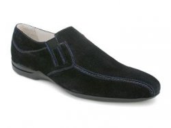 Bacco Bucci "Parros" Black Genuine Old English Suede Loafer Shoes
