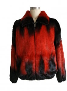 Winter Fur Red Genuine Mink Full Skin Degrade Jacket M59RO1RDT.