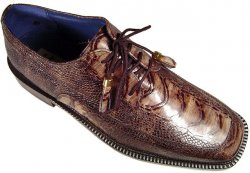 Marco Vicci Brown/Taupe Ostrich Print Shoes