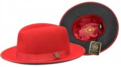 Bruno Capelo Red / Charcoal Bottom Australian Wool Fedora Dress Hat PR-318.