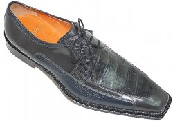 Mezlan Custom "Almonte" 3431-F Grey Genuine Alligator/Deer/Cordovan Leather Shoes
