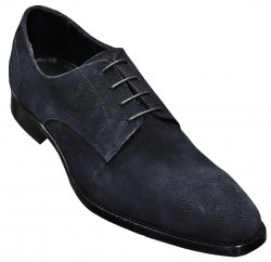 Duca Di Matiste Italy 1501 "Camoscio" Navy Blue Genuine Suede Oxford Shoes