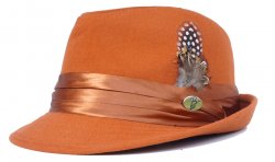 Bruno Capelo Rust Wool Blend Fedora Dress Hat FD-212