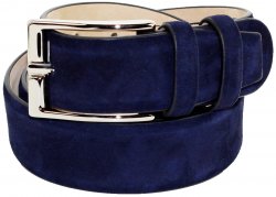 Emilio Franco "B1" Navy Genuine Suede Leather Belt.