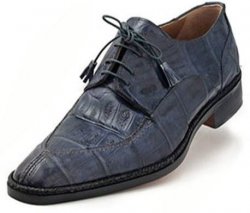 Mauri Moon Grey Genuine Crocodile Oxford Shoes.