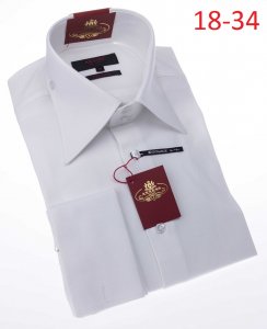 Axxess White 100% Cotton Modern Fit Dress Shirt 18-34.