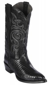 Los Altos Black Genuine Teju Lizard Snip Toe Cowboy Boots 990705