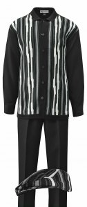 Silversilk Black / Off-White / Beige Button Up Knitted Front Outfit / Ivy Cap 5396