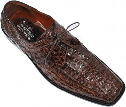 Los Altos Chocolate Brown Genuine All-Over Hornback Crocodile Shoes 1ZV031707
