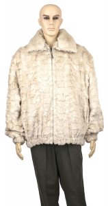 Winter Fur Pearl Men's Diamond Mink Jacket With Full Skin Mink Collar M49R01PE.