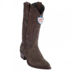 Wild West Brown Suede Genuine Python J Toe Cowboy Boots 299N5707