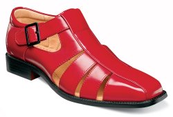 Stacy Adams "Calisto" Red Leather Lined Monk Strap Dress Sandals 25112-600